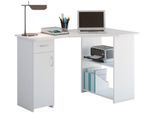 Eckschreibtisch, Winkel rechts, 2 Regalfächer & 1 Schrank mit Schubfach, B 1180 x T 770 x H 760 mm, weiß