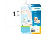 Herma Premium-Adressetiketten Nr. 5056, 97 x 42,3 mm, selbstklebend, permanenthaftend, bedruckbar, Papier, weiß, 300 Stück auf 25 Blatt