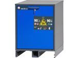 Asecos Akku-Ladeschrank Typ 90 ION-CHARGE-90, Unterbauschrank, Schublade mit 2 Auszugsebenen, B 593 x T 574 x H 780 mm, Anthrazitgrau/Enzianblau