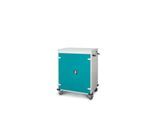 Laptopwagen mit Ladefunktion, 2-Punkt-Verriegelung, CH-Stecker, Feststellbremse, 16 Fächer, B 920 x T 500 x H 1060, türkis