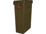 Rubbermaid Abfallbehälter Slim Jim, L 510 x B 280 x H 750 mm, 87 l, Kunststoff, braun