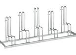 Bügelparker, 1-seitig, für Reifen bis B 55 mm, B 1750 x T 1850 x H 740 mm, Stahl feuerverzinkt, 5 Einstellplätze, zerlegt