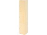 Schließfachschrank Topas Line, 6 Ordnerhöhen, 3 Fächer, Zylinderschloss, B 400 x T 420 x H 2156 mm, Ahorn/Ahorn