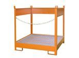 Fass-Stapelpalette Bauer FSP-4, seitlich offen, für 4 x 200 l Fass, orange