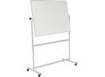 Mobiles Whiteboard Franken U-Act! Line®, Querformat, 2-seitig nutzbar, Stahl weiß emailliert & Aluminium, magnethaftend, Ablageleiste, B 1400 x H 1880 mm