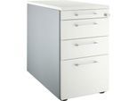 Schäfer Shop Genius Standcontainer 1336, mit Griff eckig, B 435 x H 717 mm, weißalu/weißalu/weiß