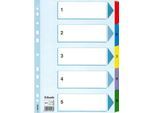 Esselte Karton-Register Mylar, Zahlen 1-5