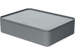 Utensilienbox HAN Allison Smart-Organizer, stapelbar, mit Deckel, rutschfeste Gummifüße, ABS-Kunststoff, granit-grau