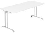 Schreibtisch TARA, C-Fuß, Rechteck, B 1800 x T 800 x H 720 mm, weiß