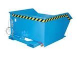 Bauer Kippbehälter GU-E 750, mit Siebblech & Ablasshahn, öl-/wasserdicht, staplertauglich, B 1280 x T 1440 x H 680 mm, lichtblau RAL 5012