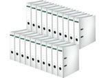 Schäfer Shop Select Ordner, DIN A4, Rückenbreite 80 mm, 20 Stück, Polypropylen und Recyclingpapier, weiß