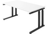 Schäfer Shop Select Schreibtisch SET UP, C-Fußgestell, 1600x800, weiß/graphit