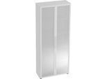 Glastürenschrank TARA, 5 Ordnerhöhen, B 800 x T 346 x H 1880 mm, lichtgrau