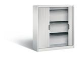 C + P Rollladenschrank Omnispace, 3 OH, abschließbar, B 1200 x T 420 x H 1345 mm, Stahl/Kunststoff, lichtgrau