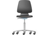 Arbeitsdrehstuhl Labsit, Kunstleder, Rollen, B 450 x T 420 x H 450 - 650 mm, blau