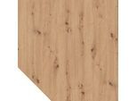 Trapezplatte Breno, Verbindungsplatte für Schreibtische Breno, mit Stützfuß, L 1200 x B 1200 mm, Spanplatte, Asteiche/Graphit