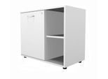 Schäfer Shop Select Sideboard, mit Drehtür, abschließbar, Spanplatte, B 800 x T 420 x H 663 mm, links anstellbar, weiß