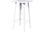 Hoher Outdoor-Tisch meet by Paperflow URBAN, quadratisch, B 600 x H 1080 mm, Stahl verzinkt, weiß-weiß