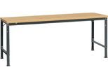Manuflex Grundtisch UNIVERSAL Spezial, 2000 x 1000 mm, Multiplex natur, anthrazit