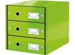 LEITZ® 3 Schubladen Click + Store, hoch, grün