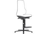 Arbeitsstuhl bimos NEON, Synchronmechanik, Grundmodell ohne Polsterelement, Gleiter + Aufstieg, Flexband grau