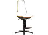 Arbeitsstuhl bimos NEON, Synchronmechanik, Grundmodell ohne Polsterelement, Gleiter + Aufstieg, Flexband orange