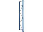 Schulte Lagertechnik Palettenregal-Ständerrahmen S610-M18-U, unmontiert, T 800 x H 7500 mm, Stützenbreite 76 mm, blau/verzinkt