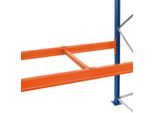 Schulte Lagertechnik Versenkte Tiefenauflage, für Spanplatten 38 mm, Holmtiefe 50 mm, Rahmentiefe 800 mm, orange, 1 Stück