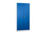 Stahlschrank, höhenverstellbarer Fachboden, abschließbar, H 1800 mm, lichtgrau/enzianblau