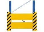 Schulte Lagertechnik Rammschutzwand für Einfach-Palettenregale, H 800 mm, für Regaltiefe 1100 mm, gelb/schwarz
