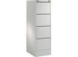 Schäfer Shop Select Hängeregistraturschrank MS iCONOMY, Stahl, 1-bahnig, geschlossene Wanne, B 425 mm, weißaluminium RAL 9006