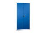 Stahlschrank, 4 Fachböden, 5 OH, H 1950 x B 920 x T 420 mm, lichtgrau/enzianblau