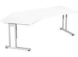 Winkelschreibtisch 135° PALENQUE, C-Fuß, Winkel rechts, B 2165 x T 800/1130 x H 720 mm, weiß
