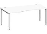 Schäfer Shop Genius Freiformschreibtisch MODENA FLEX, Ansatz links, B 1800 mm, weiß