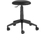 Hocker SALOON, schwarz, PVC-Bezug, ø 390 x H 480 – 570 mm