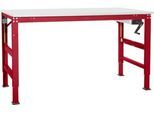 Arbeitstisch Ergo K, m. Kurbel, 1000 x 800 mm, Tischplatte PVC Dekor, rubinrot