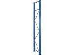 Schulte Lagertechnik Palettenregal-Ständerrahmen S645-B25, unmontiert, T 800 x H 5500 mm, Stützenbreite 100 mm, blau/verzinkt