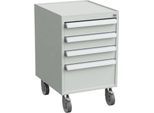 Rollcontainer, 4 Schubladen, Zentralverschluss, B 450 x T 520 x H 700 mm, mit ESD-Schutz