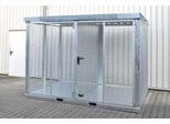 Bauer Gasflaschen Container TYP GFC-E, abschließbar, L 3135 x B 2170 x H 2260 mm, Tränenblechboden