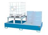 Auffangwanne Bauer AWA 21, Stahl, grün, L 2650 x B 1460 x H 863 mm, 1000 l, für 2 x 1000 l IBC, 1 Abfüllaufsatz, 1 Gitterost