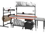 Schublade für Pack- und Arbeitstisch Rocholz System 1600/2000, bis zu 35 kg, verschließbar, B 520 x T 500 x H 150 mm, Stahl, hellgrau