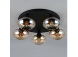 Deckenleuchte Divina, amberfarbig, Ø 49 cm, 5-flammig, Glas