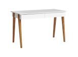 Mid.you Schreibtisch, Weiß, Eiche, Holz, Holzwerkstoff, Eiche, massiv, 2 Schublade(n) Schubladen, rechteckig, konisch, 60x76x120 cm, Stauraum, Arbeitszimmer, Schreibtische, Bürotische