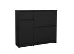 Livetastic Schuhschrank Naia, Schwarz, Holzwerkstoff, 2 Fächer, 1 Schublade(n) Schubladen, 108.9x92.9x31.5 cm, FSC Mix, Made in Denmark, stehend, Garderobe, Schuhaufbewahrung, Schuhschränke