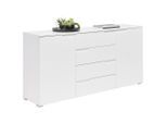 Carryhome Sideboard Spice, Weiß, Weiß Hochglanz, Kunststoff, 2 Fächer, 4 Schublade(n) Schubladen, 165x80x40 cm, Made in EU, Beimöbel erhältlich, Wohnzimmer, Kommoden & Sideboards, Sideboards
