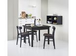 Esstisch HAMMEL FURNITURE "Basic Dinex, ausziehbar, mit Einlegeplatten - Furnier/Massivholz", grau (wenge), B:90cm H:76cm T:90cm, Tischplatte: Furnier gebeizt und lackiert;Gestell: Massivholz, Tische, Esstisch, Furnier / Massivholz, in zwei Breiten, stabiler dänische Design Tisch