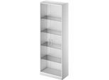 Schäfer Shop Genius Glastürenschrank TETRIS SOLID, Stahlkorpus, 5 OH, B 800 mm, Glas/weißalu