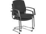 Schäfer Shop Select Freischwinger SSI Proline Visit P2, ergonomisch, Armlehnen, stapelbar bis 4 Stück, Stahl & Stoffbezug, B 480 x T 480 x H 480 mm, alusiber/schwarz