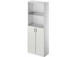 Schäfer Shop Genius Kombischrank TETRIS SOLID, 5 OH, Glas- und Flügeltüren, B 800 mm, abschließbar
