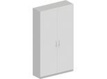 Schäfer Shop Genius Garderobenschrank TETRIS SOLID, 6 Ordnerhöhen, 1 Fachboden, Kleiderstange, abschließbar, B 1200 x T 412 x H 2143 mm, weißalu/weiß